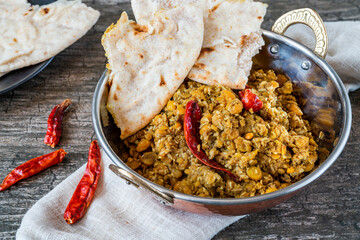Bengal coconut dal curry with roti