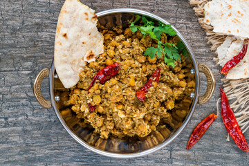 Bengal coconut dal curry with roti