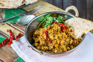 Bengal coconut dal curry with roti