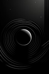 The high-quality 4k illustration has a dark and moody feel with abstract shapes, textures, and a black minimal background. (Generative AI)