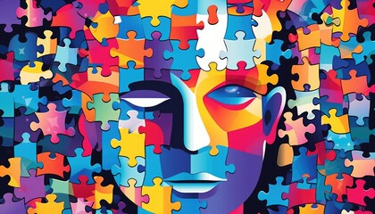 The mental health disorder ADHD shown as puzzle pieces. (Generative AI)