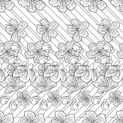 Beautiful Sakura Flower Seamless Surface Pattern Design
