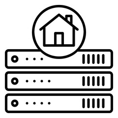 Home server icon for data storage with homepage