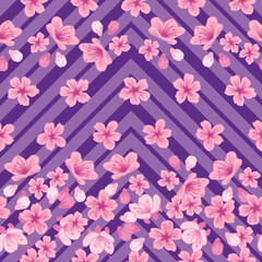 Beautiful Sakura Flower Seamless Surface Pattern Design