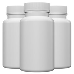 White Bottles.Realistic 3D Rendering Mockup