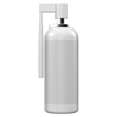White Plastic Spray Bottle For Throat Disease Treatment.Realistic 3D Rendering Mockup
