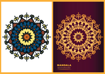 Colorful mandala design set collection design template background