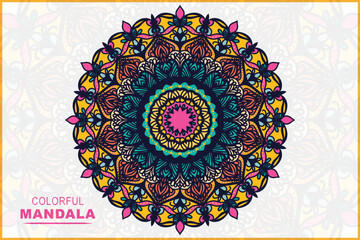 Set collection beautiful color floral frame style mandalas vector luxury design