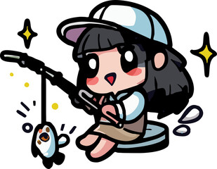 Naklejka premium fishing png graphic clipart design