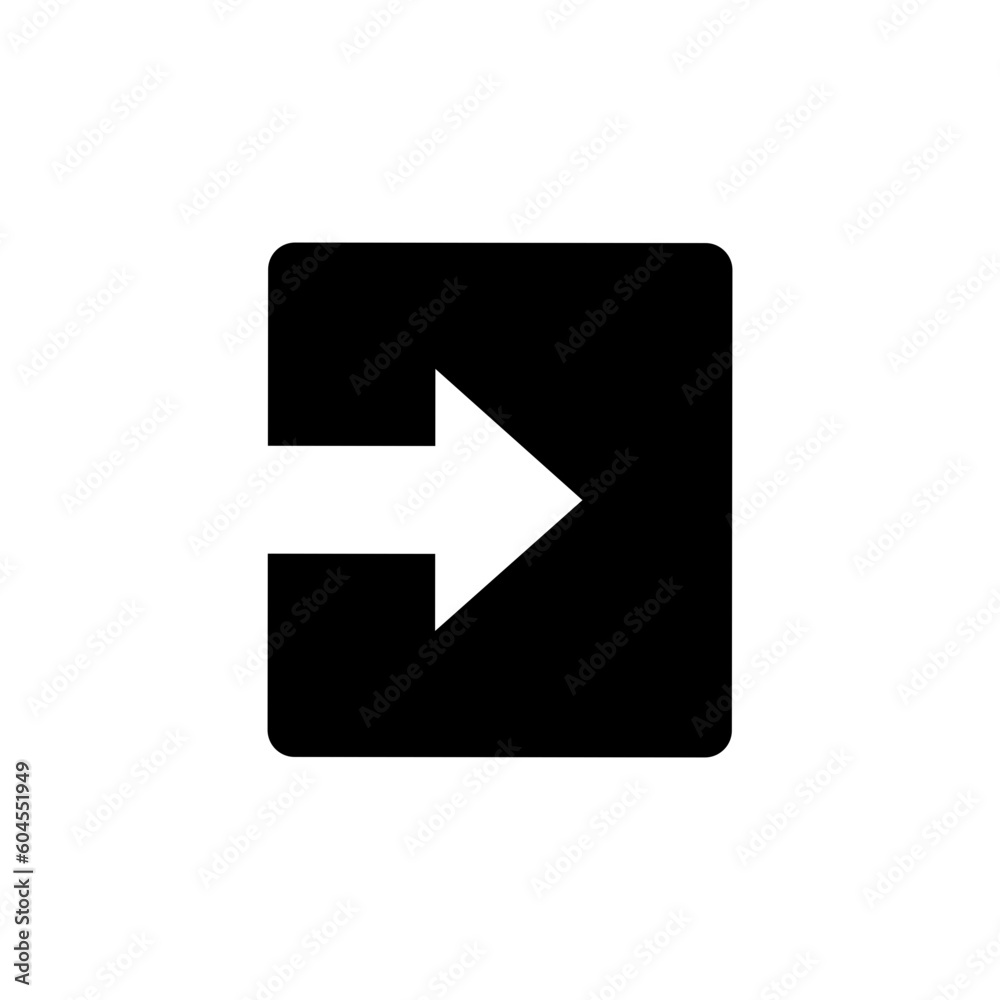 Poster Login icon with arrow symbol. web vector icon