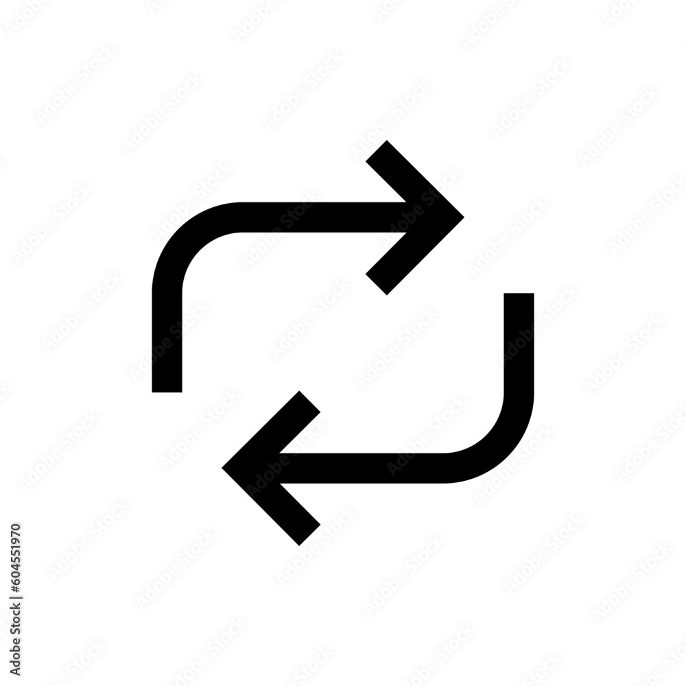Poster Refresh icon, sync repeat and reload arrow icon symbol convert button sign. recycle icon vector. update icon with two arrows