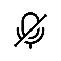 no microphone icon, mic off icon. voice mute icon, stop recorder sign - audio sound record symbol. web vector icon