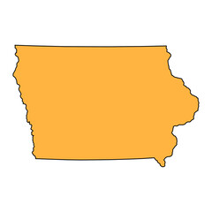 Iowa map shape, united states of america. Flat concept icon symbol vector illustration