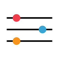 Volume mixer control icon, filter sound symbol button, switch sign vector illustration