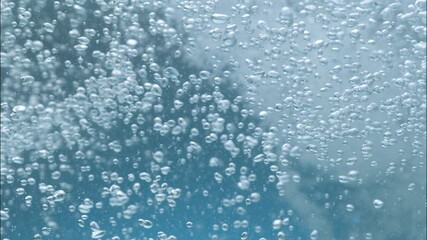 High speed shooting, natural gushing, clear, mineral water, bubbles