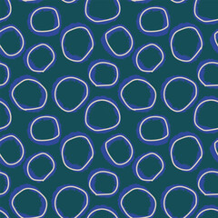 Green Geometric Circles Seamless Pattern Design