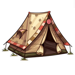 Tent and camping. Ai Generated illustration.
