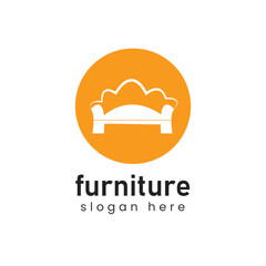 Fototapeta premium Furniture flat sofa logo design vector template.