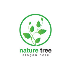 Nature tree logo design concept vector illustration.