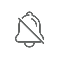 No bell, mute or keep quiet line vector icon. No sound outline symbol.