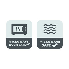Microwave oven safe label. Vector sticker for pots, pans and dishes.