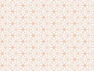 Vector Illustration of Brown Abstract Mandala or Ikat Texture Seamless Pattern for Wallpaper Background.

