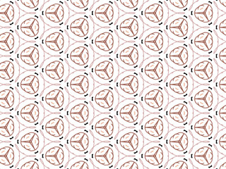 Vector Illustration of Brown Abstract Mandala or Ikat Texture Seamless Pattern for Wallpaper Background.
