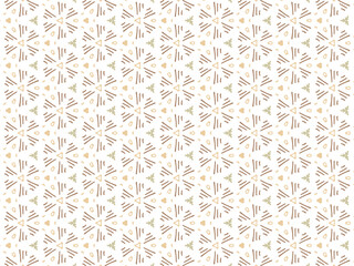 Vector Illustration of Brown Abstract Mandala or Ikat Texture Seamless Pattern for Wallpaper Background.
