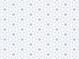 Vector Illustration of Blue Abstract Mandala or Ikat Texture Seamless Pattern for Wallpaper Background.
