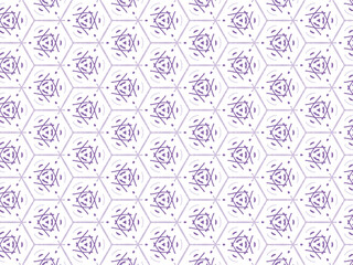Vector Illustration of Purple Abstract Mandala or Ikat Texture Seamless Pattern for Wallpaper Background.
