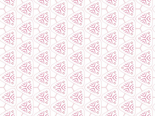 Vector Illustration of Pink Abstract Mandala or Ikat Texture Seamless Pattern for Wallpaper Background.
