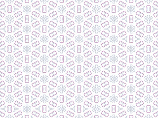 Vector Illustration of Purple Abstract Mandala or Ikat Texture Seamless Pattern for Wallpaper Background.
