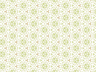 Vector Illustration of Green Abstract Mandala or Ikat Texture Seamless Pattern for Wallpaper Background.
