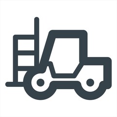 Forklift flat icon. Single high quality outline symbol for web design or mobile app. Forklift thin line signs for design logo, visit card, etc. 