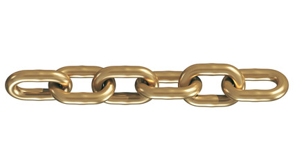 Obraz premium gold chain isolated on white background