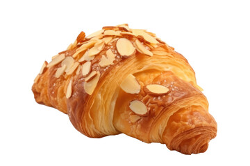 Croissant almond isolated on transparent background. generative Ai	
