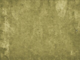 Brown green old concrete wall surface. Dark olive color. Close-up. Rough background for design. Distressed, cracked, broken, crumbled. Generative ai