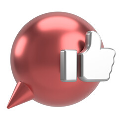 Like icon. Like button. 3D illustration.