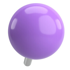 Push pin. Drawing pin. 3D pin. 3D illustration.