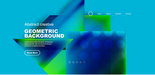 Geometric elements - squares and triangles composition background.