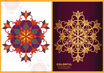 Colorful set floral mandala vector illustrations design background pattern template.