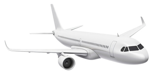 White airplane cut out. Based on Generative AI