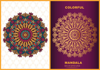 Set collection colorful mandalas design template. Decorative round ornaments.