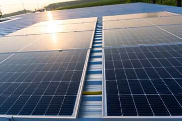 View of the solar module(solar panel) on rooftop, alternative electricity source, this is the solar...