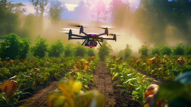 AI-powered agricultural drone monitoring crop health