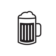 Beer glass vector icon. Beer glass flat sign design. Fresh isolated beer symbol pictogram. UX UI icon
