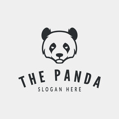 panda head logo icon vector illustration