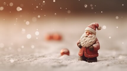 Santa Claus cute christmas. Christmas and New Year background. Festive seasonal Christmas bright background. Holiday poster and banner, greeting card. generative ai