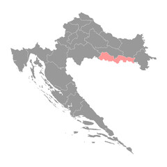 Brod Posavina сounty map, subdivisions of Croatia. Vector illustration.