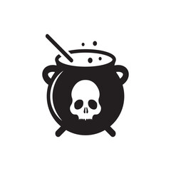 Caldron round vector icon. Cauldron vector flat sign design. Cauldron symbol pictogram. UX UI icon